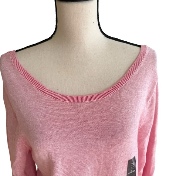 Gap Womens Pink Knit Sweater 3/4 length sleeve lightweight Size L Weekend - Picture 4 of 10